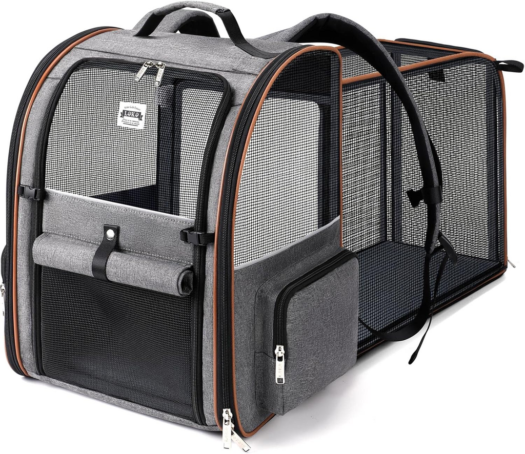 Foldable Expandable Pet Carrier Backpack for Cats & Dogs