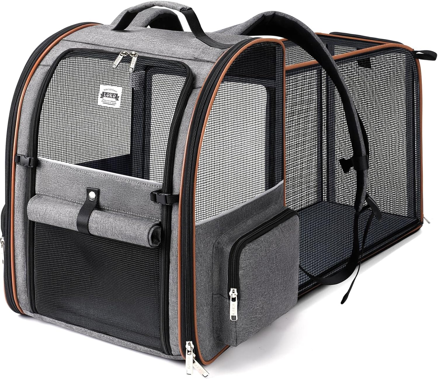Foldable Expandable Pet Carrier Backpack for Cats & Dogs