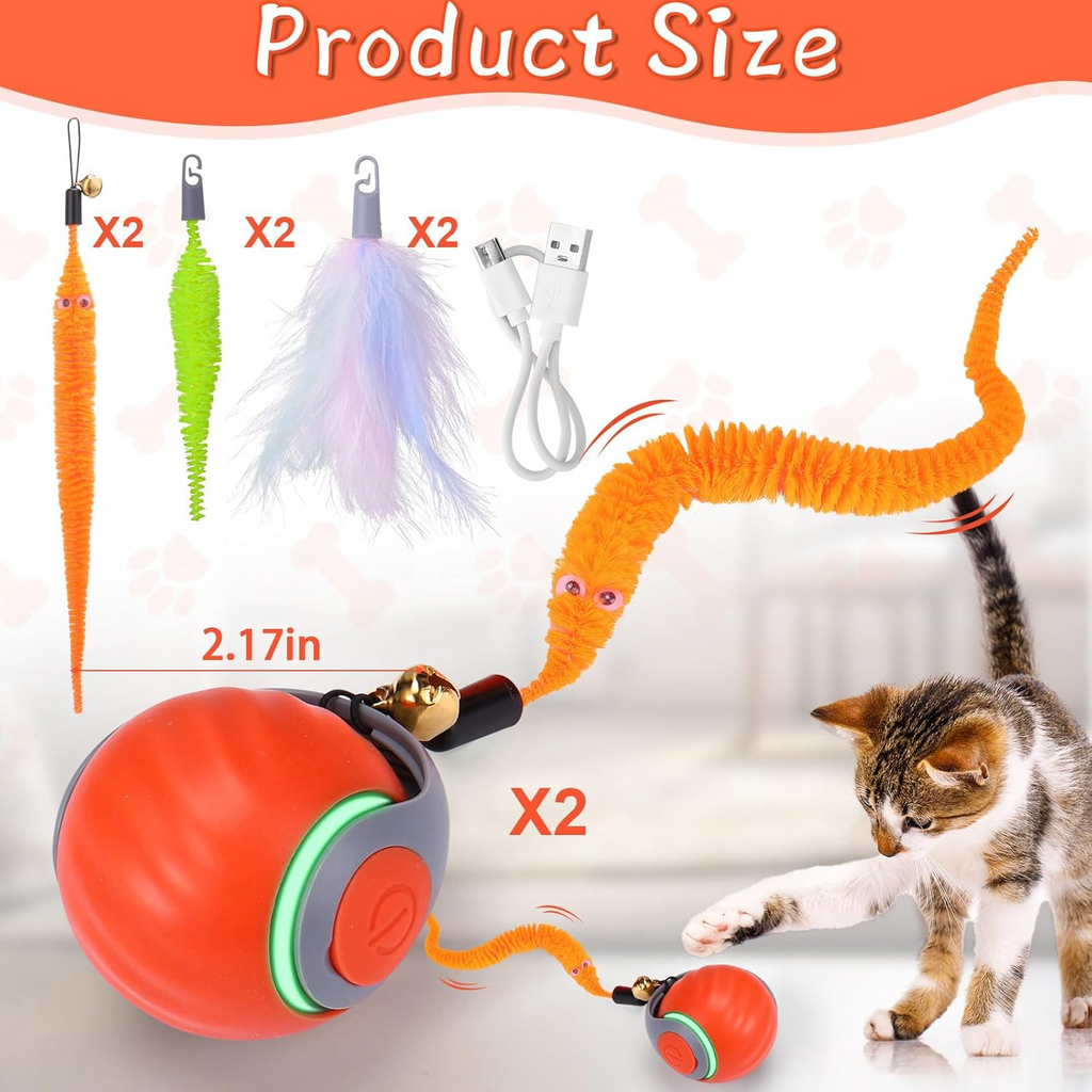 Rechargeable Automatic Cat Toy Ball with 3 Tails