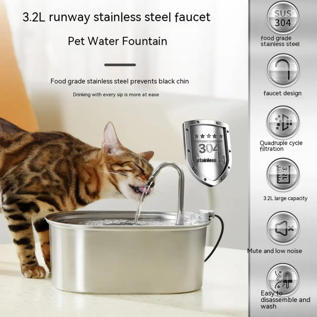 Water Feeder Stainless Steel Pet Water Dispenser