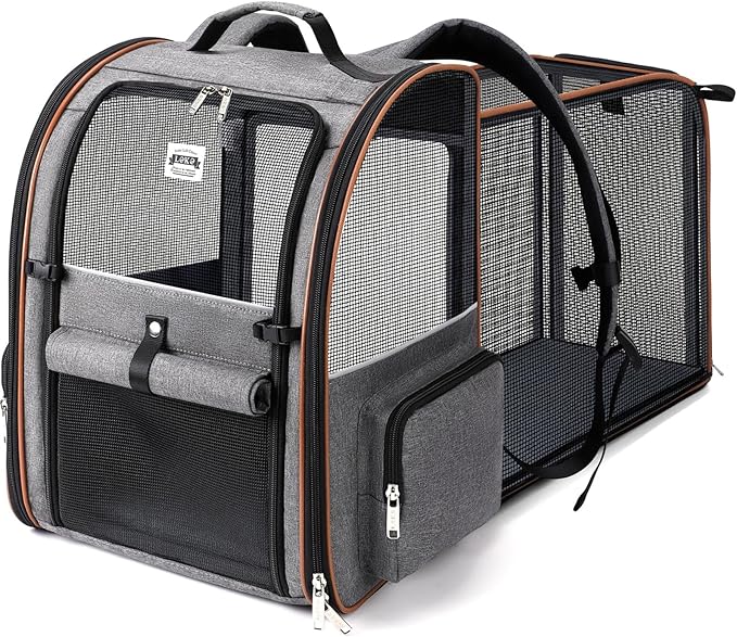 Foldable Expandable Pet Carrier Backpack for Cats & Dogs
