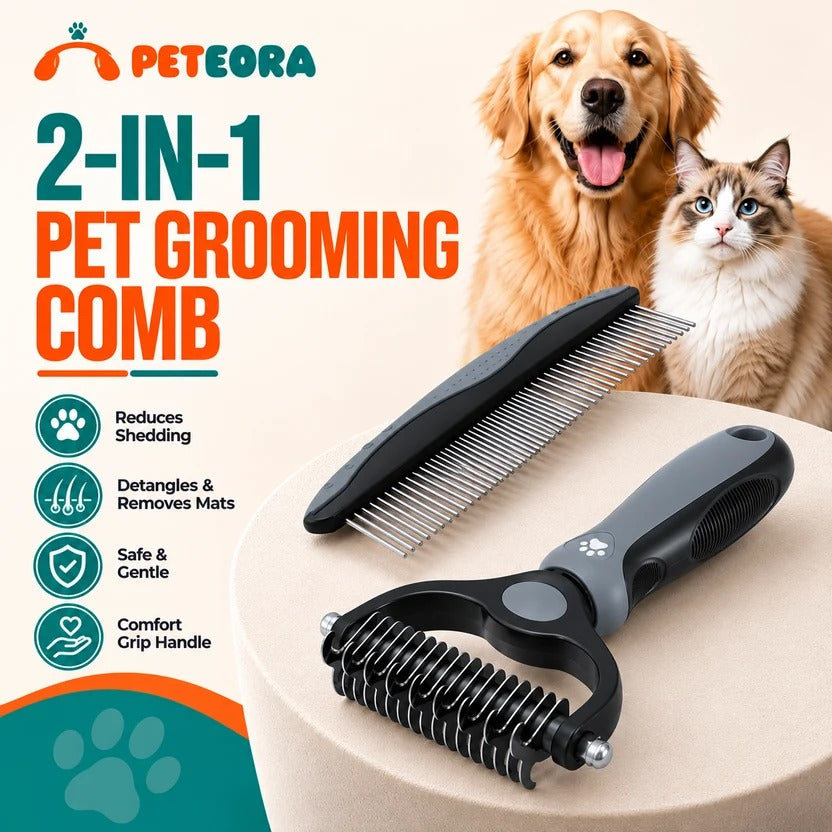 Cat & Dog Fine-Tooth Hair Removal Comb