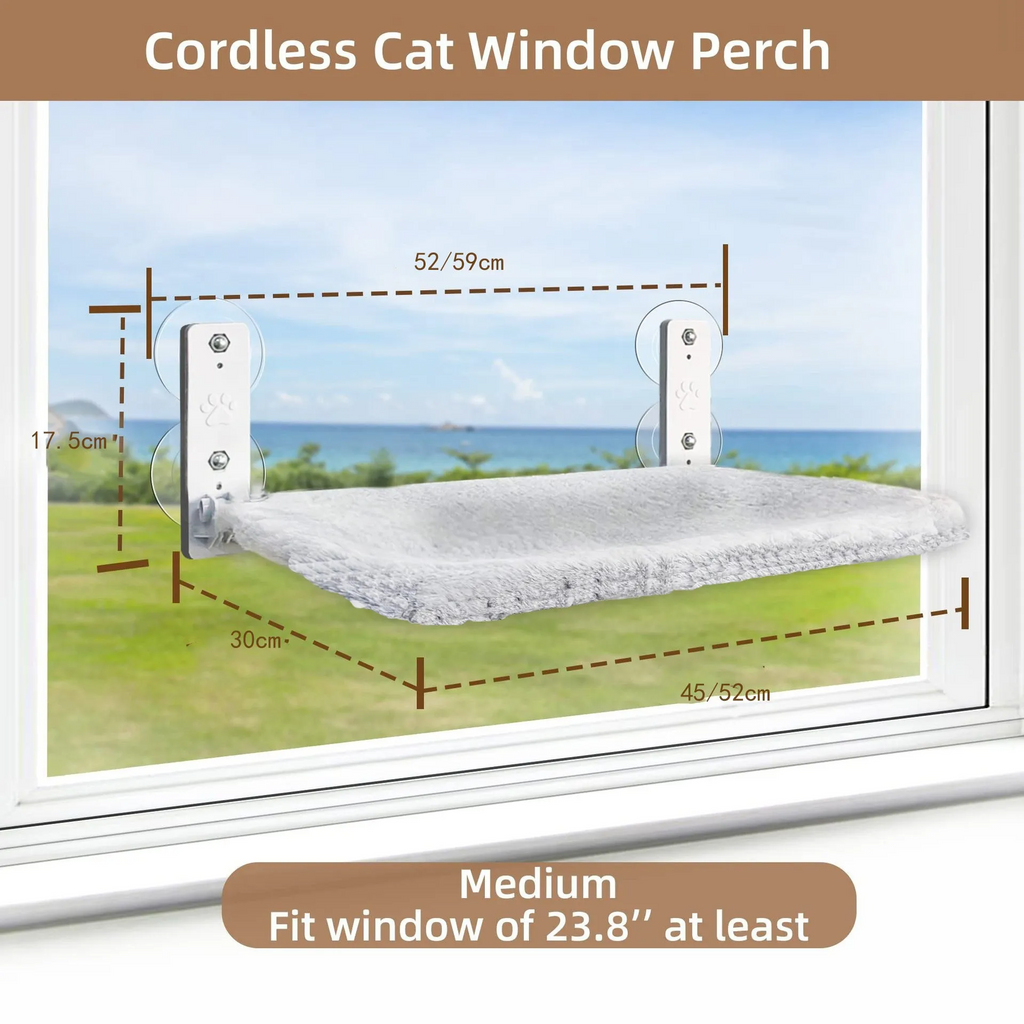 Cordless Cat Window Perch Hammock Bed