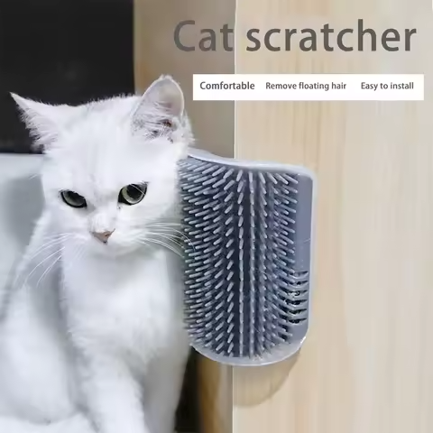 Self-Grooming Cat Corner Brush for Hair Removal & Massage