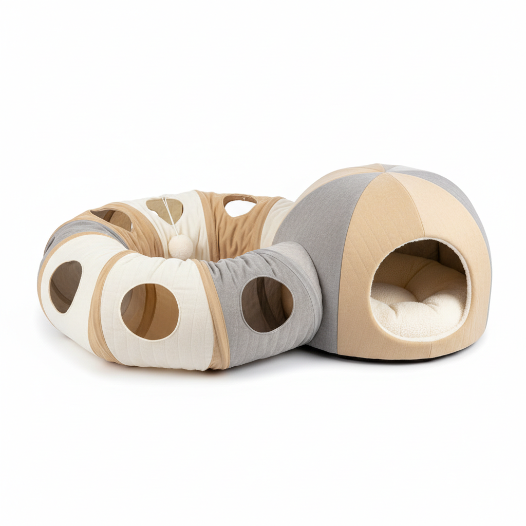 Interactive Cat Tunnel Bed House