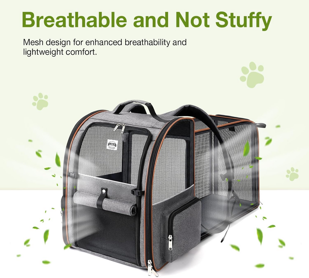 Foldable Expandable Pet Carrier Backpack for Cats & Dogs