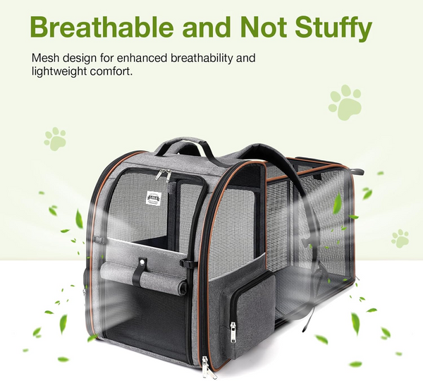 Foldable Expandable Pet Carrier Backpack for Cats & Dogs